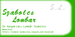 szabolcs lombar business card