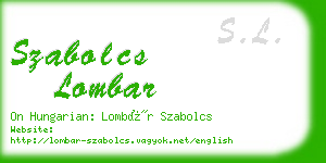 szabolcs lombar business card